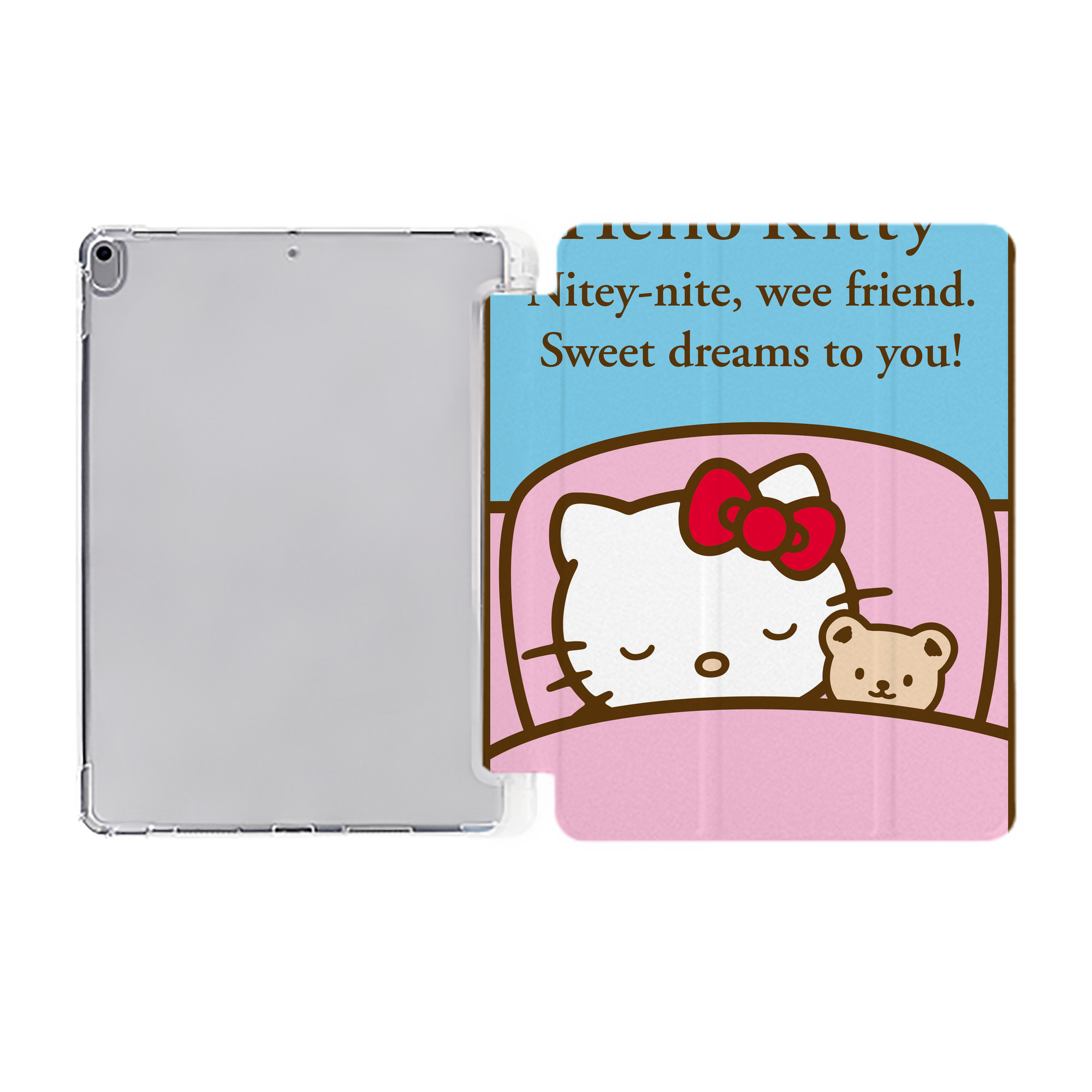 （画像用） Hello Kitty ハローキティ IPad ケース ペン収納付き 三つ折りスタンド PUレザー×シリコン 対応機種9.5/10.5/10.9インチ